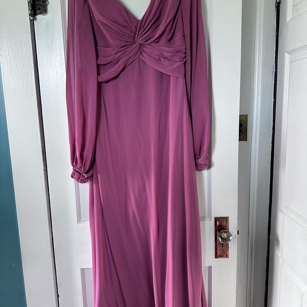 Mori Lee Long Sleeve Mauve Dress